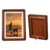 4x6 Picture Frame Wood, Natural Walnut Picture Frame, With Mat, Can Fit 2.5x4.5 Photos, Can Hung or Placed