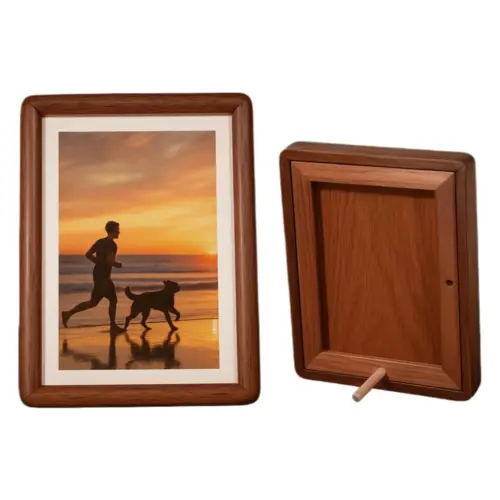 4x6 Picture Frame Wood, Natural Walnut Picture Frame, With Mat, Can Fit 2.5x4.5 Photos, Can Hung or Placed