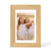 Solid Oak Wood Frame - 4x6 Natural Wooden Picture Frames with Real Tempered Glass,Display Pictures 3.5x5 with Mat or 4x6 Without Mat for Wall Decor Art Photo