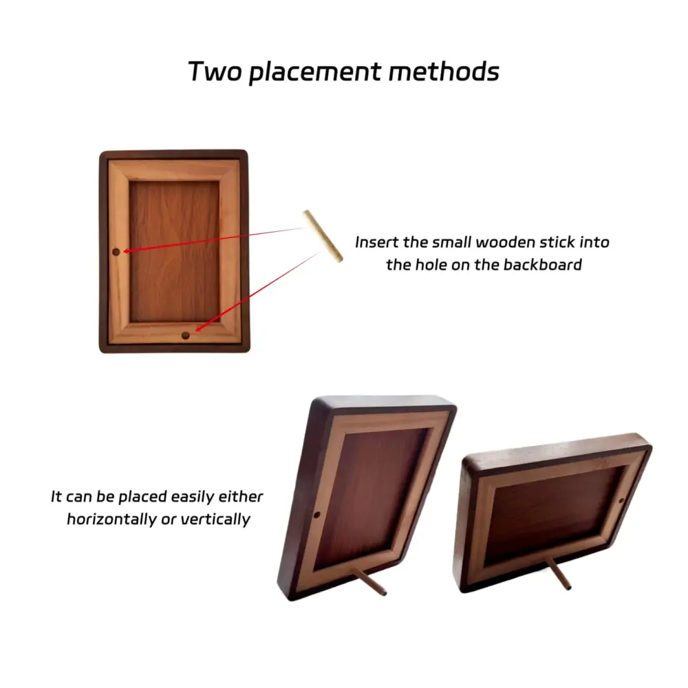 4x6 Picture Frame Wood, Natural Walnut Picture Frame, With Mat, Can Fit 2.5x4.5 Photos, Can Hung or Placed