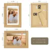 Solid Oak Wood Frame - 4x6 Natural Wooden Picture Frames with Real Tempered Glass,Display Pictures 3.5x5 with Mat or 4x6 Without Mat for Wall Decor Art Photo