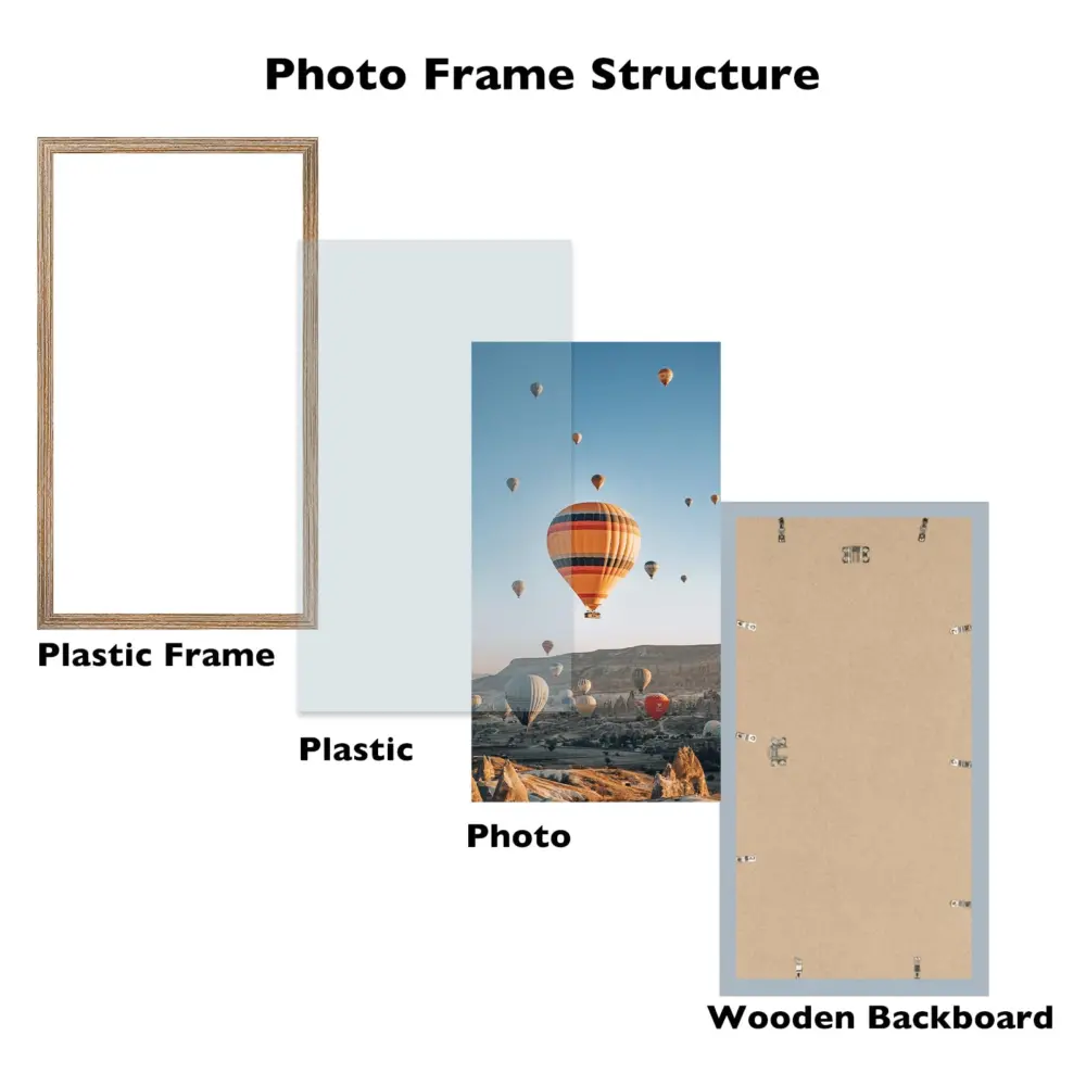 9x16 Picture Frame Rustic Brown for Wall Hanging, Wall Mounting Horizontally or Vertically, 9 x 16 Wall Gallery Poster Photo Frame with Shatter Resistant Plexiglass, Rustic Brown