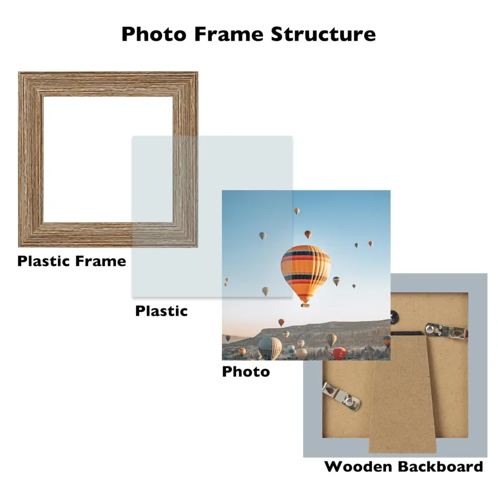 4x4 Picture Frame Rustic Brown for Wall Hanging or Tabletop, Wall Mounting Horizontally or Vertically, 4 x 4 Wall Gallery Poster Photo Frame with Shatter Resistant Plexiglass, Rustic Brown