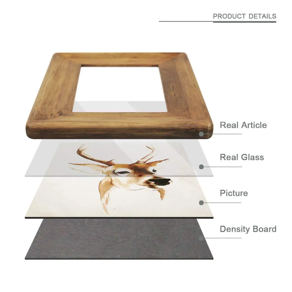 8x10 Picture Frames,Brown Rustic Wood Frame with Glass Front, Display 10x8 inch Photos for Table Top Display and Wall Mounting