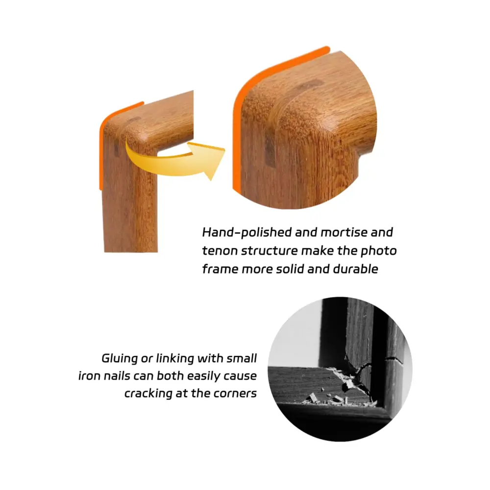 4x6 Picture Frame Wood, Natural Walnut Picture Frame, With Mat, Can Fit 2.5x4.5 Photos, Can Hung or Placed