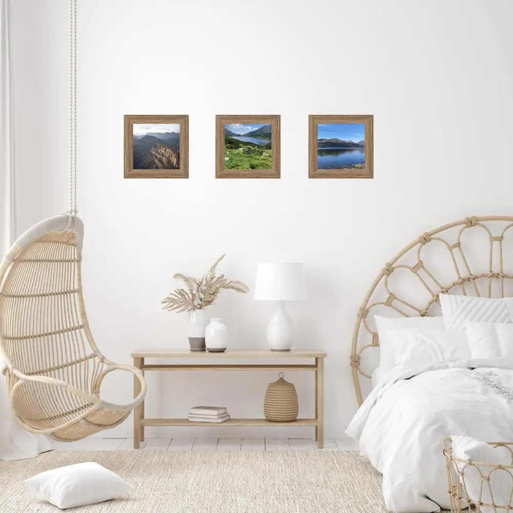 4x4 Picture Frame Rustic Brown for Wall Hanging or Tabletop, Wall Mounting Horizontally or Vertically, 4 x 4 Wall Gallery Poster Photo Frame with Shatter Resistant Plexiglass, Rustic Brown