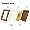 4x6 Picture Frame Wood, Natural Walnut Picture Frame, With Mat, Can Fit 2.5x4.5 Photos, Can Hung or Placed
