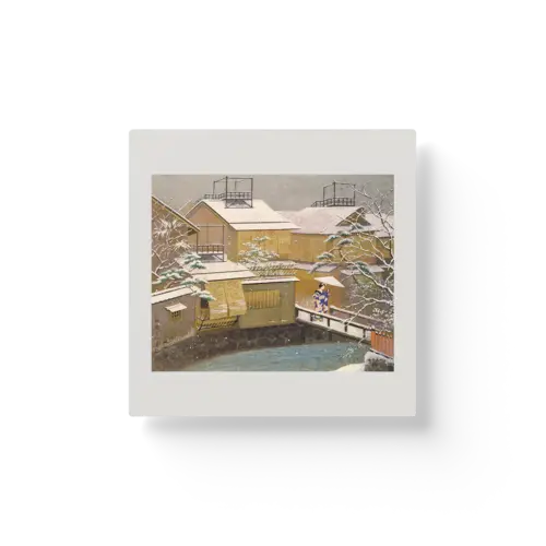 Houses on a Street of Kyoto:The Snow in Spsing in Gion