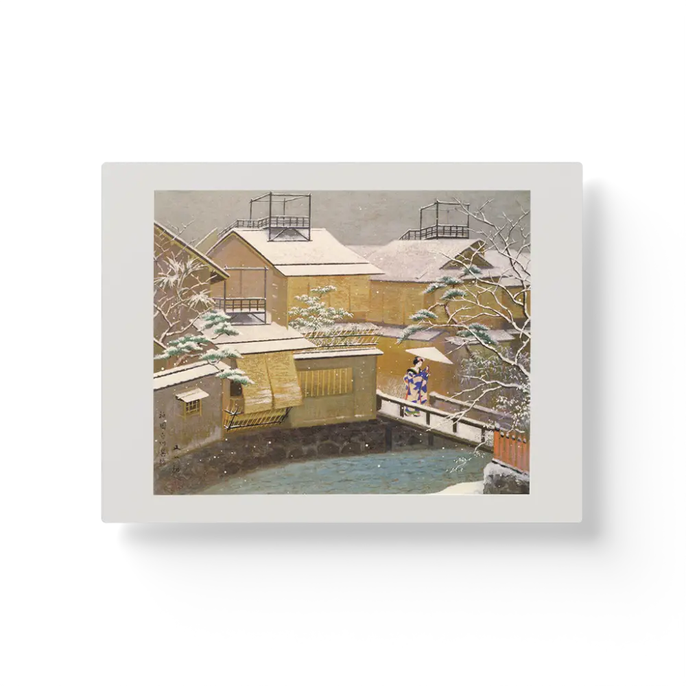 Houses on a Street of Kyoto:The Snow in Spsing in Gion Houses on a Street of Kyoto:The Snow in Spsing in Gion