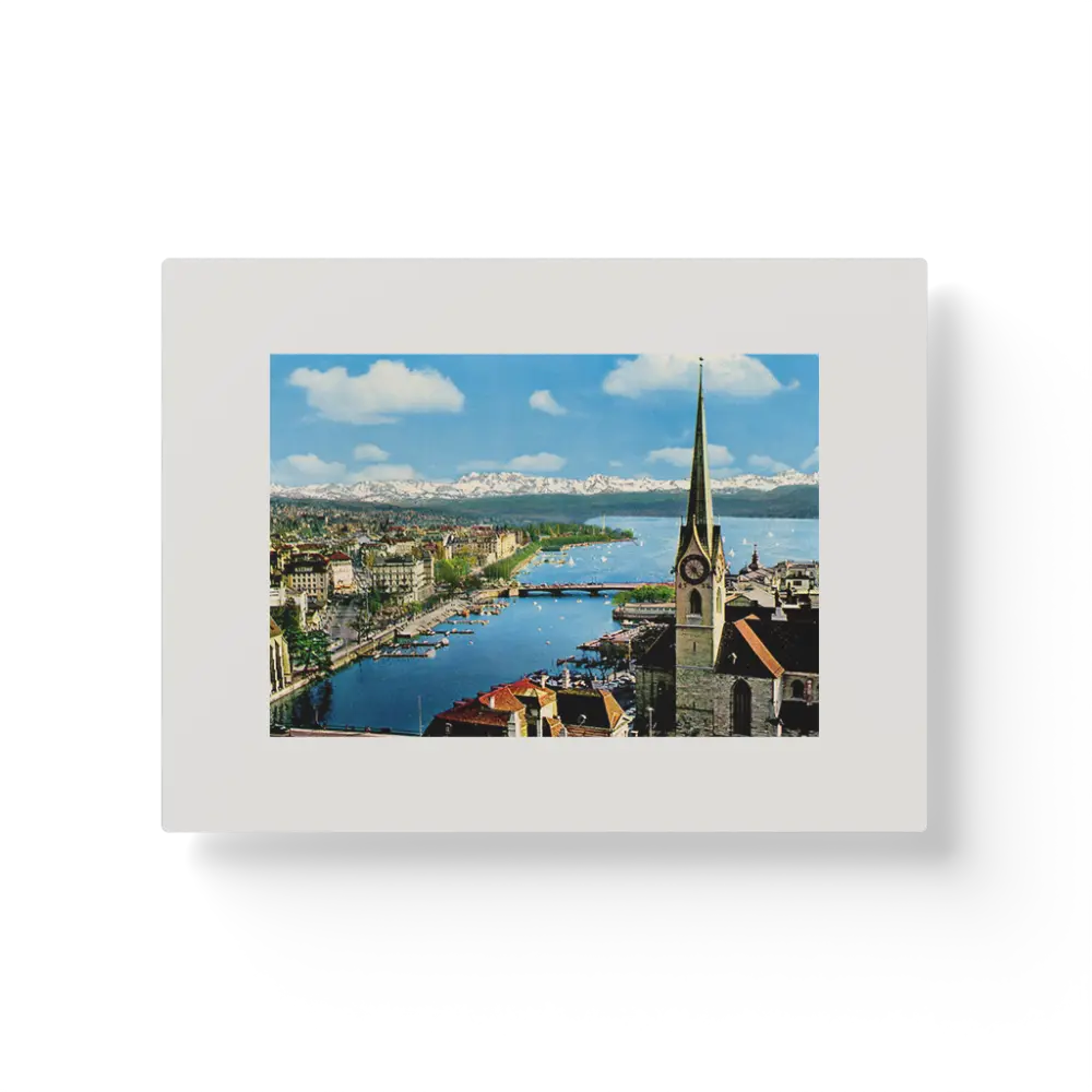 Blik auf Fraumunster,See und Alpen