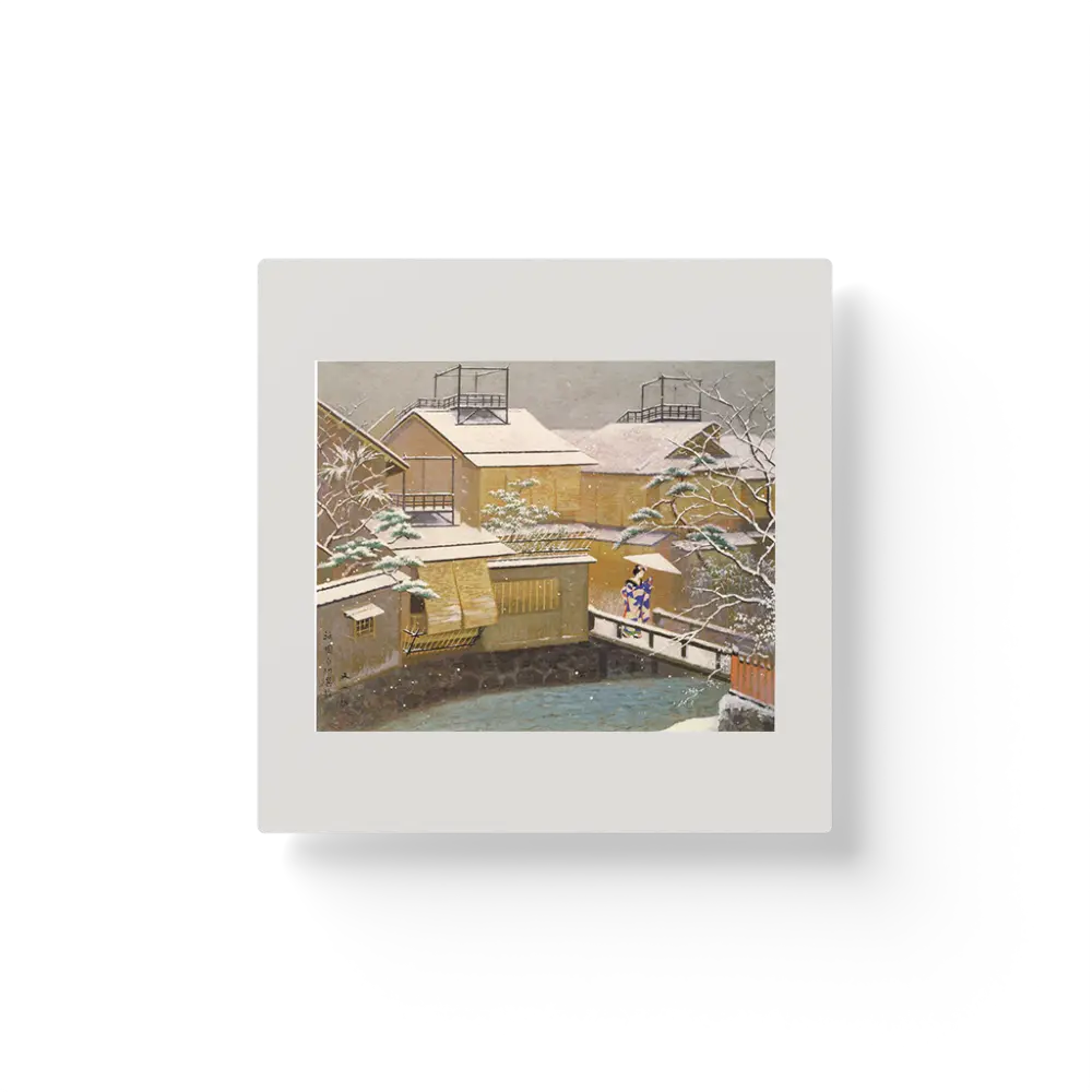 Houses on a Street of Kyoto:The Snow in Spsing in Gion