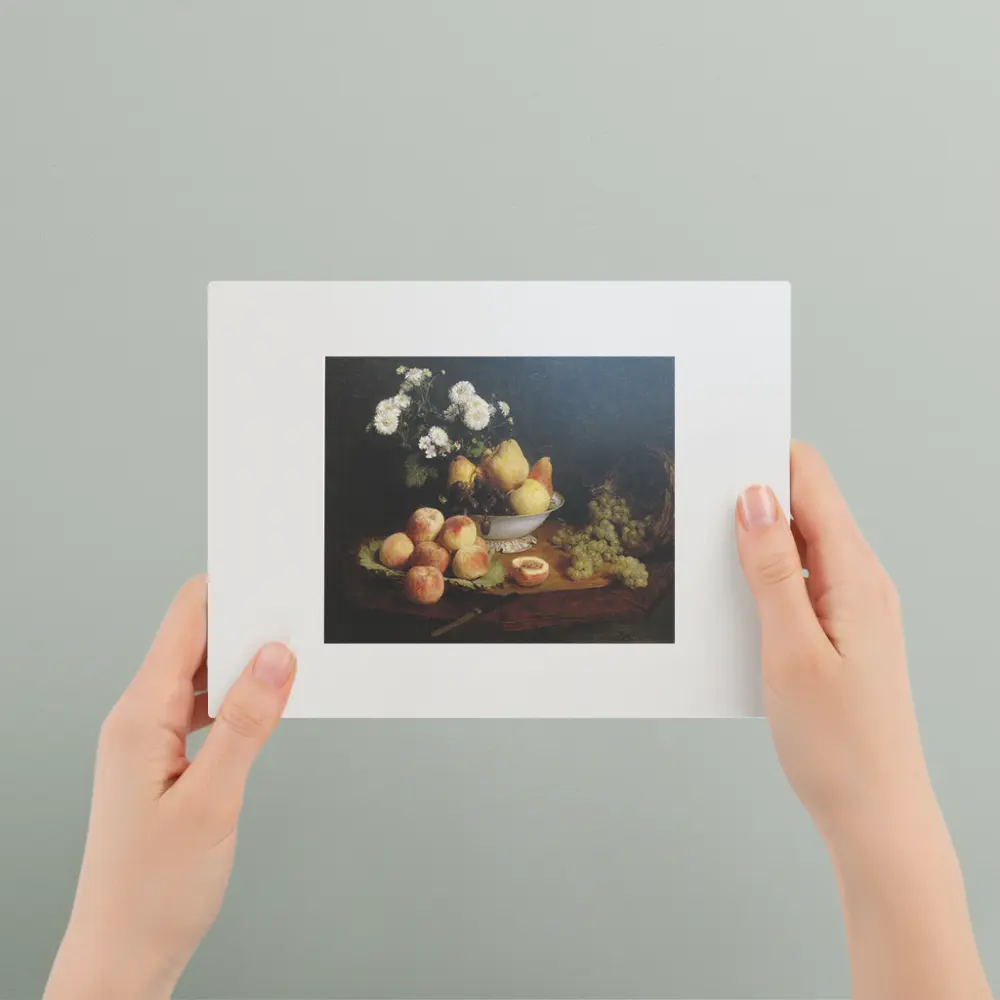 Flowers and Fruit on a Table