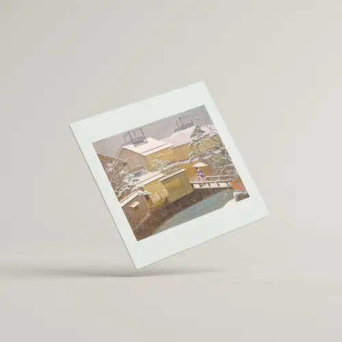 Houses on a Street of Kyoto:The Snow in Spsing in Gion