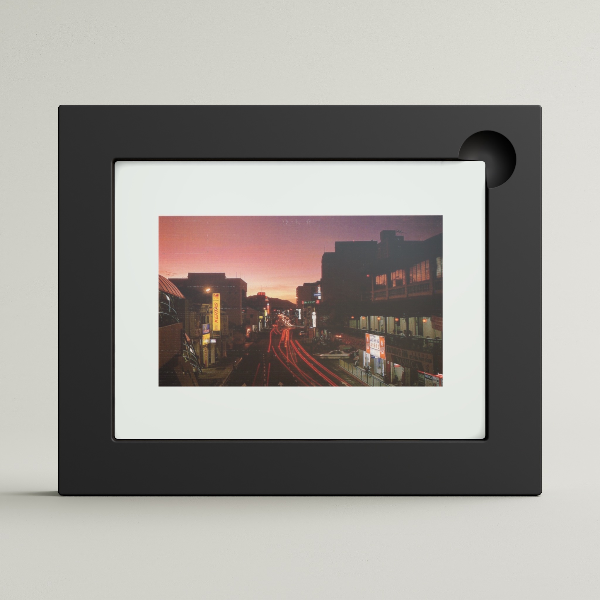 Beautiful city scene at dusk, Penang (framed)