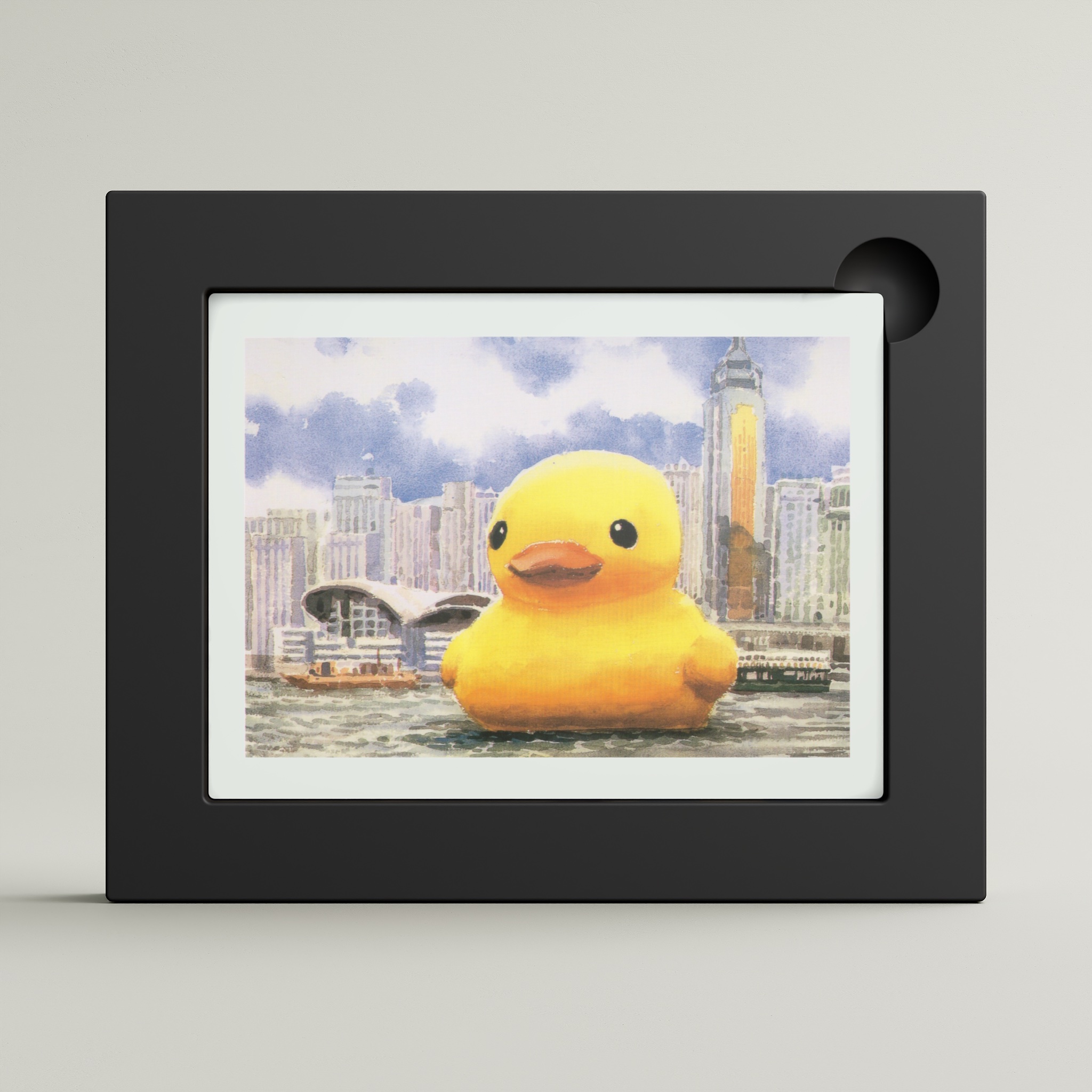 Hong Kong Victoria Harbour Rubber Duck(2) (framed)