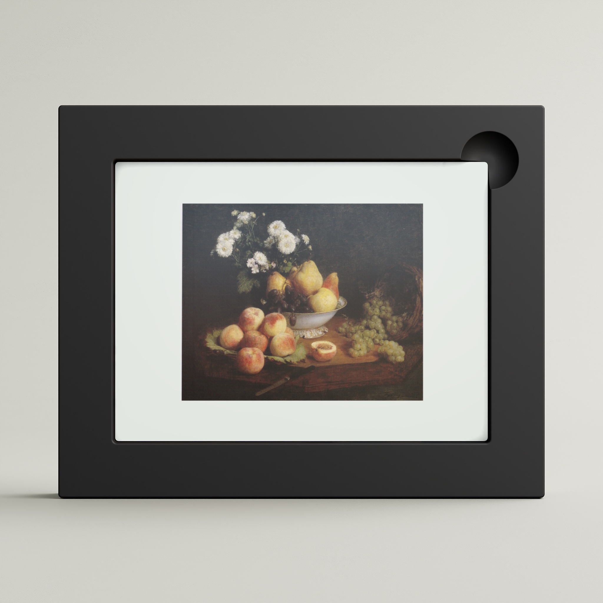 Flowers and Fruit on a Table (framed)