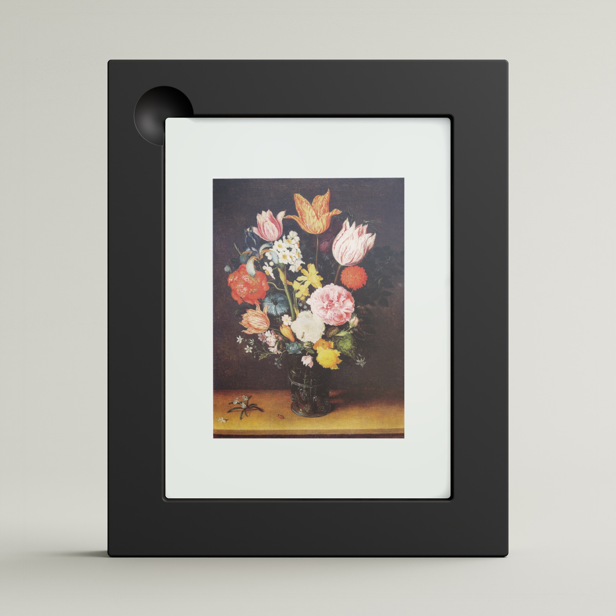 Still Life of Flowers in a Glass Vase (framed)